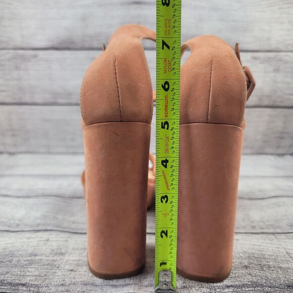 Schutz Women's Platform Block Heels Shoes Blush Suede Ankle Strap 8.5B - Picture 5 of 12